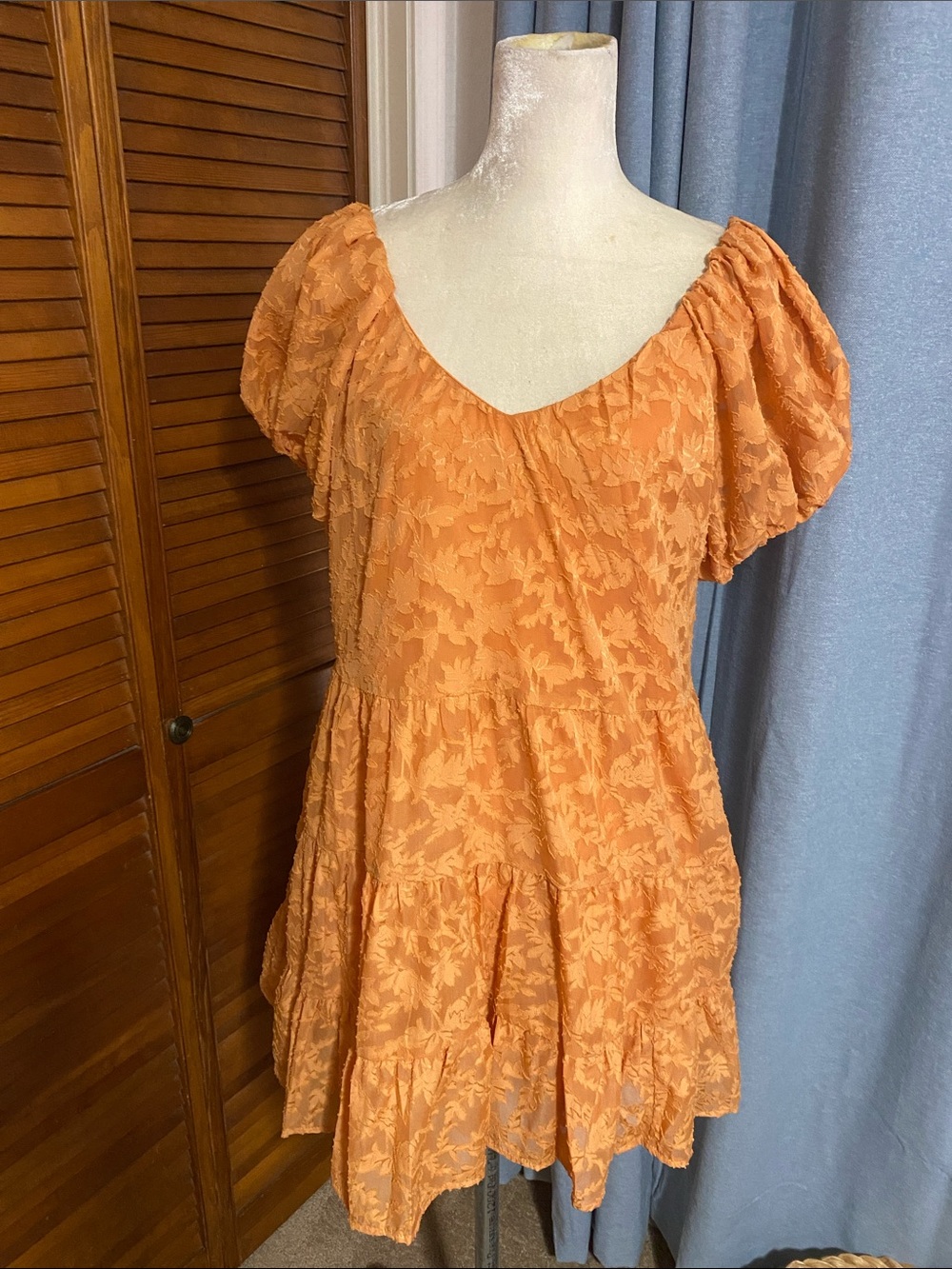 GIGIO USA Vibrant Orange off the shoulders dress